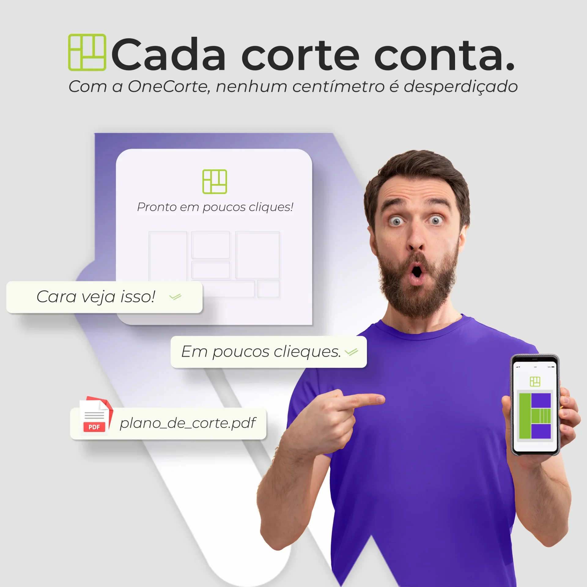 Plano de corte gerado pelo OneCorte