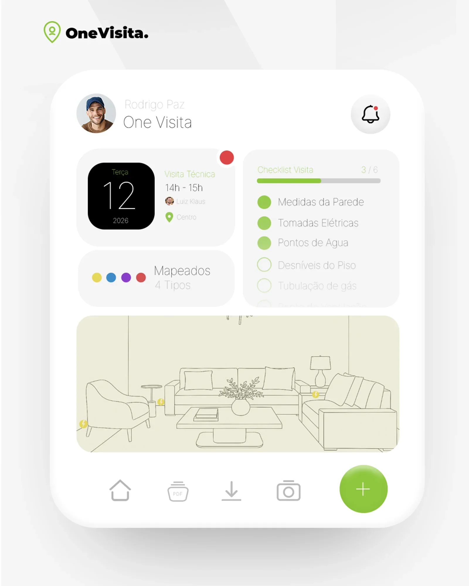 Mockup do app OneVisita
